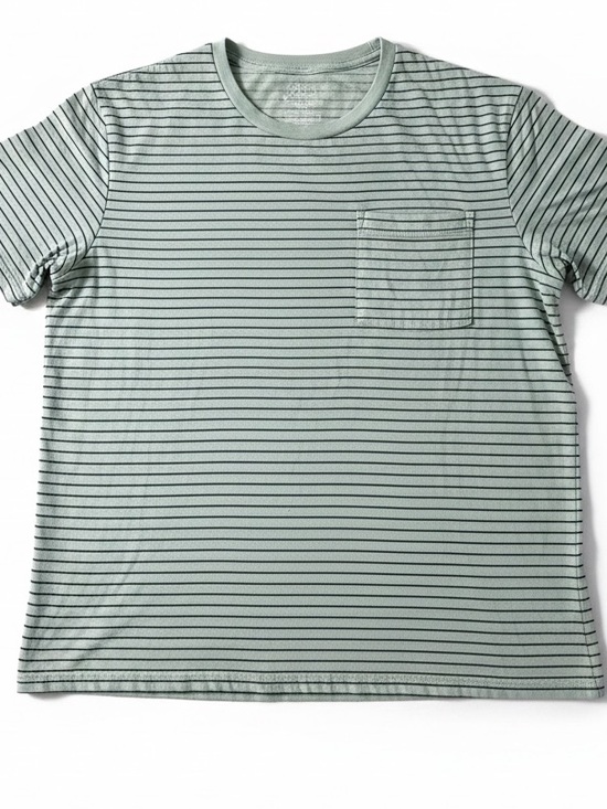 J. Crew Other - J. Crew Mint Green Short-Sleeve Pocket Tee with Navy Stripes - Size L